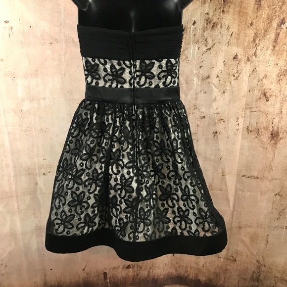 Vtg. Betsey Johnson Strapless Fairy Cottage Core Y2K Lace Floral Dress - Picture 3 of 5